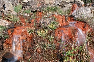 Les eaux ferrugineuses du lac des Quirlies