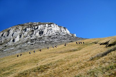 Randonneurs au col de Côte-Belle