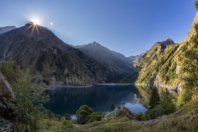 Coucher de soleil sur le lac du Lauvitel