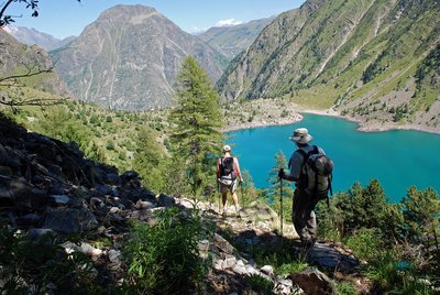 Descente sur le Lauvitel depuis le Brèche du Périer