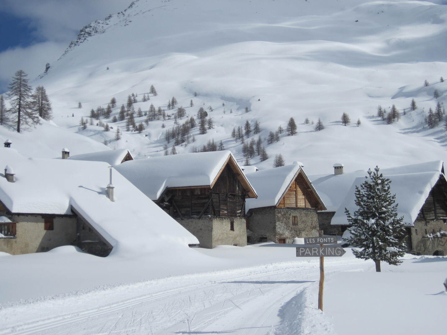 Piste damée des fonts de Cervières