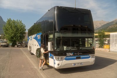 Bus vers le départ de la randonnée